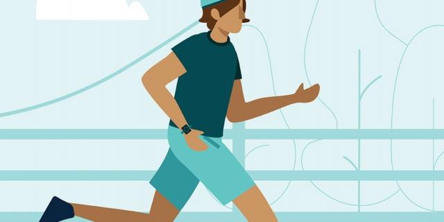 Illustration of a man jogging